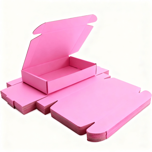 粉色印刷纸盒 企业定制款 批量供应可印logo 多场景商务包装纸盒厂家直供